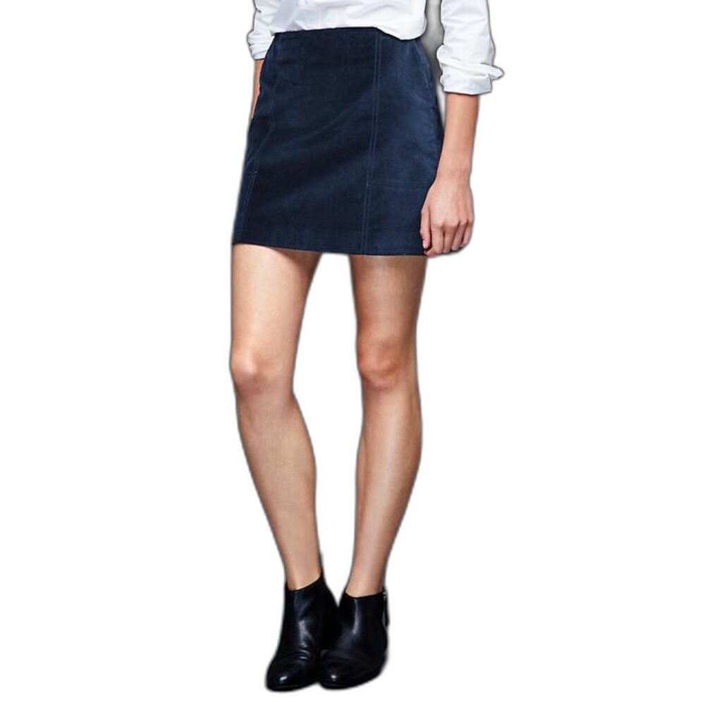NWT Gap Navy Blue Suede Soft  Aline Mini Skirt Witchy Grunge Date night Size 6